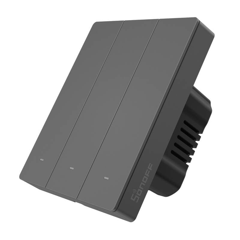Smart WiFi vægswitch SONOFF M5-3C-80 (3-kanal, til ramme, grafit)
