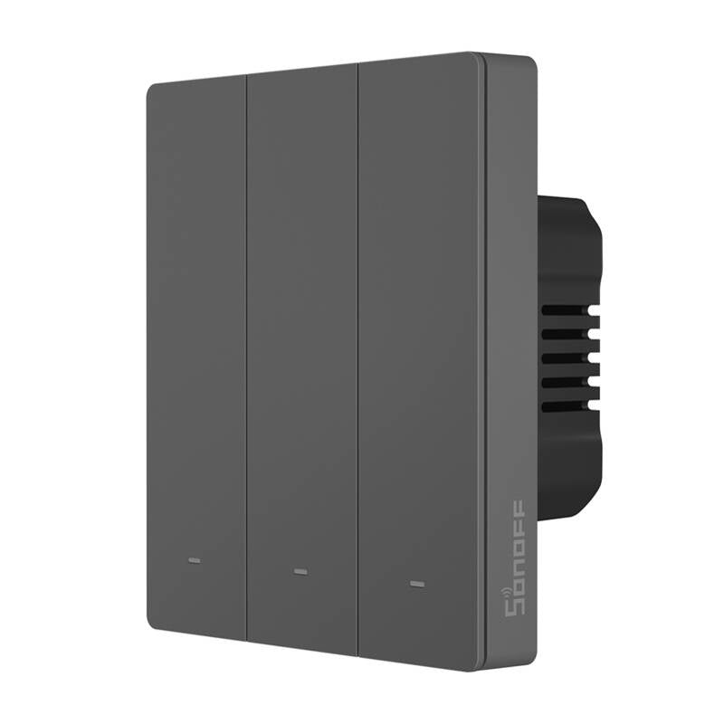 Smart WiFi vægswitch SONOFF M5-3C-80 (3-kanal, til ramme, grafit)