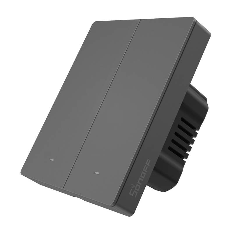 Smart WiFi vægswitch SONOFF M5-2C-80 (2-kanal, til ramme, grafit)