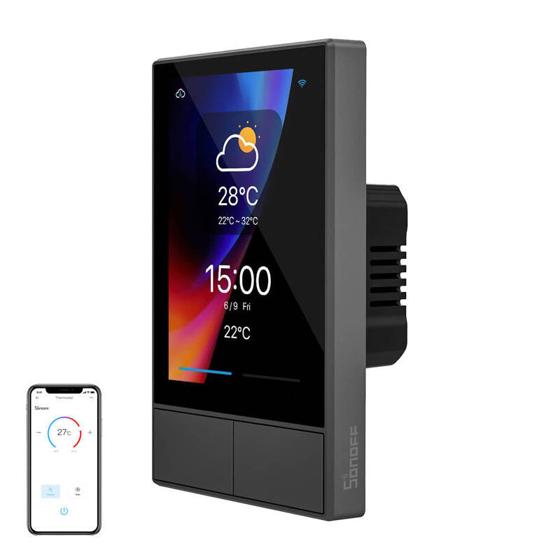 Smart WiFi kontrolpanel SONOFF NSPanel (sort, 120mm)