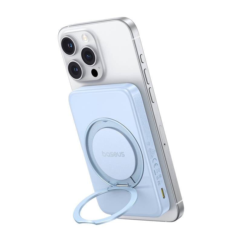 Baseus powerbank med stand PicoGo Qi2 5000mAh 20W (blå)