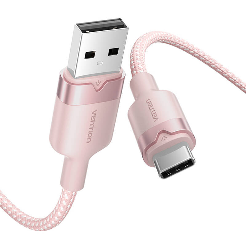 USB 2.0 A til USB-C 3A Vention CTNPF 1M kabel (rosa)