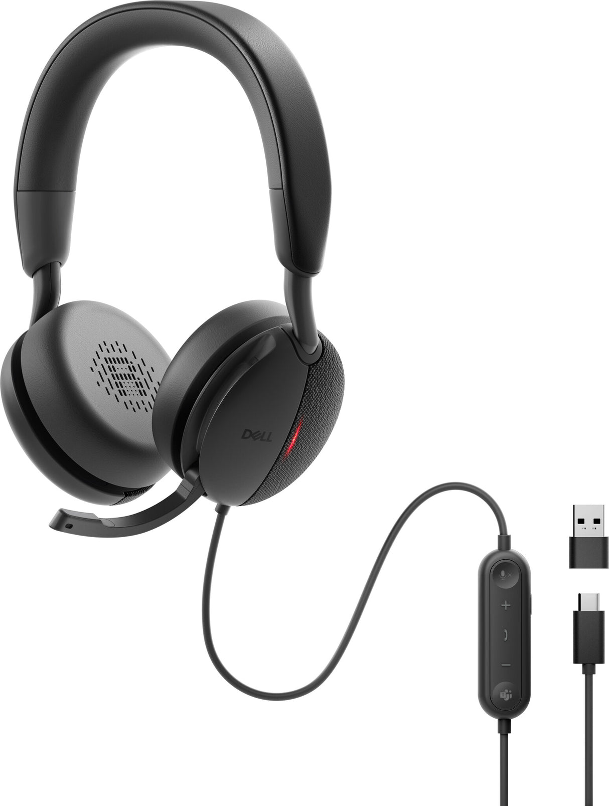 DELL WH5024 Headset Ledningsført Opkald/musik USB Type-C Sort