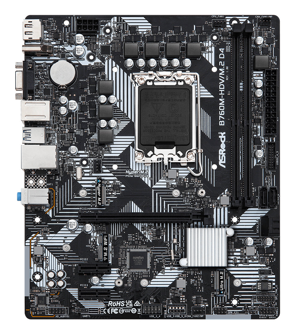 ASRock B760M-HDV/M.2 D4 Micro-ATX LGA1700 Intel B760