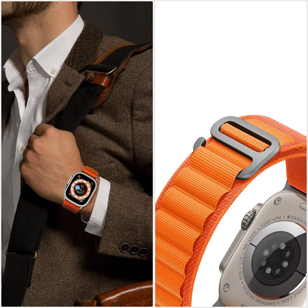 Tech Protect Nylon Pro Apple Watch 8 / 9 / 10 / 11 / Se / Ultra (44 / 45 / 46 / 49 Mm) Orange