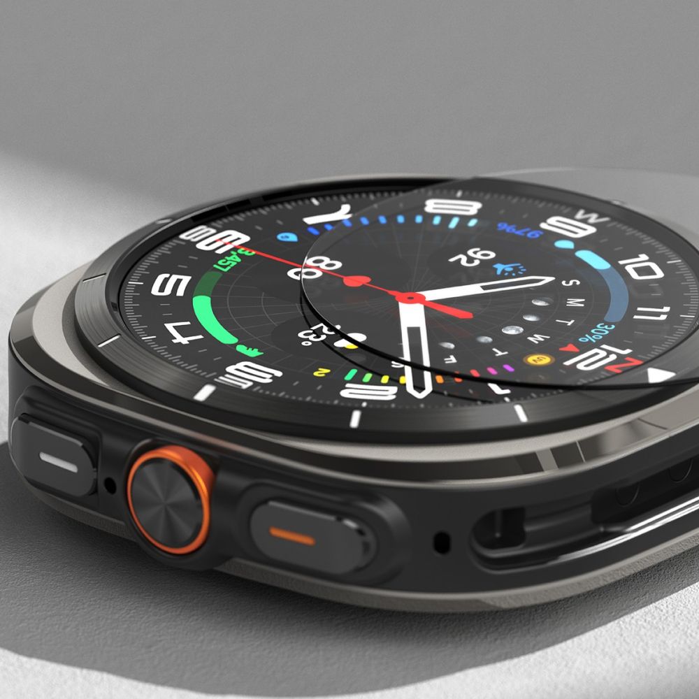 Ringke Slim & Hærdet Glas Samsung Galaxy Watch Ultra 2024 / 2025 (47 Mm) Titaniumsort