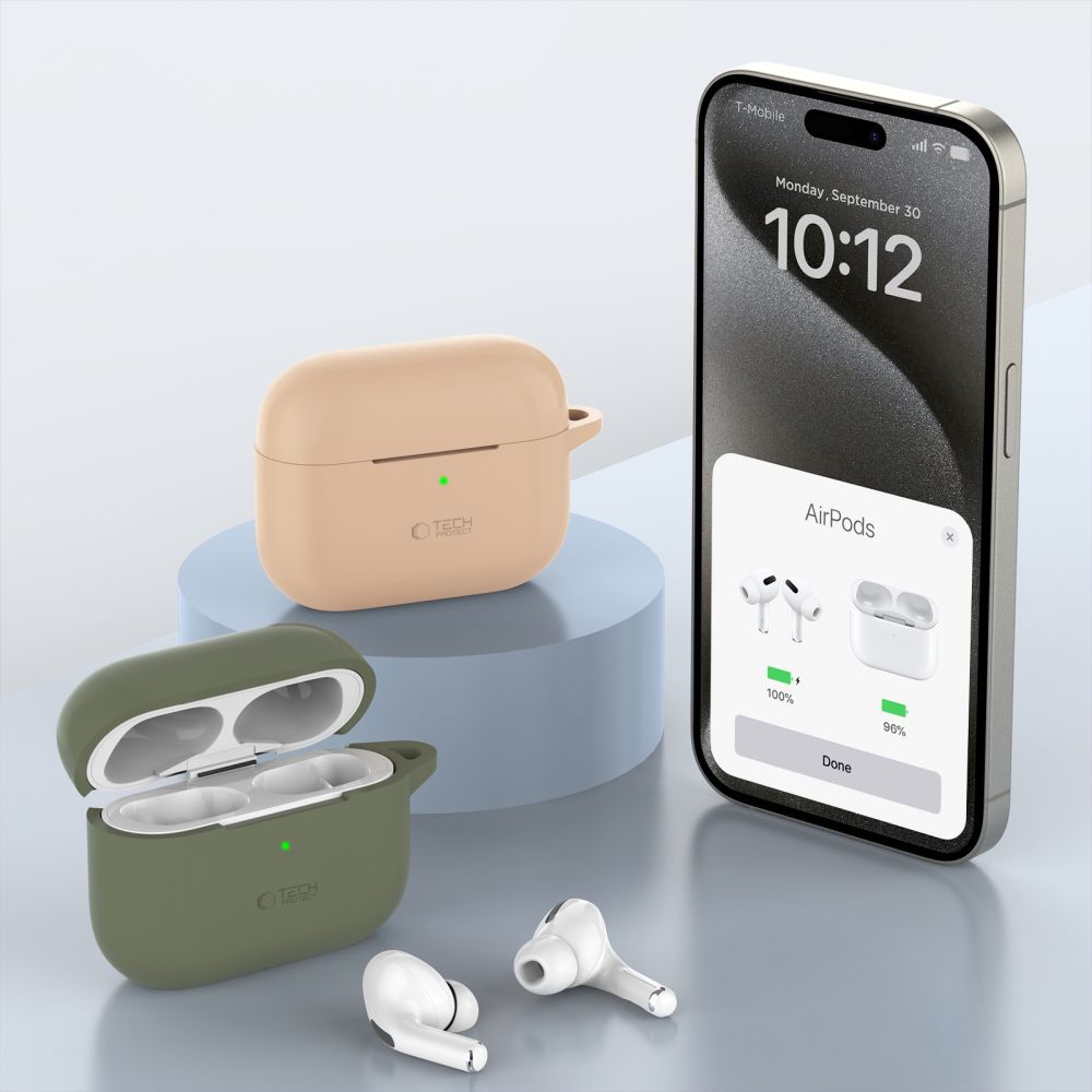Tech Protect Silikonekrog Til Apple Airpods Pro 1/2 Babyblå