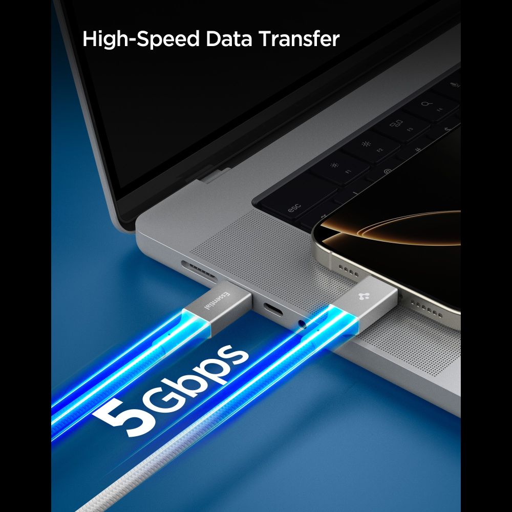 Spigen Eb10010 Cc Essential Usb C Kabel 100 W 100 Cm Hvid