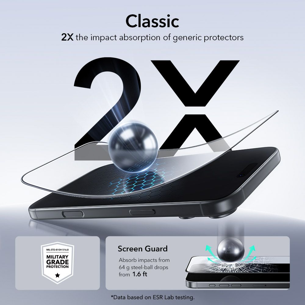 Hærdet Glas Esr Ultrafit Hærdet Glas 2 Pack Iphone 17 Pro Max Sort