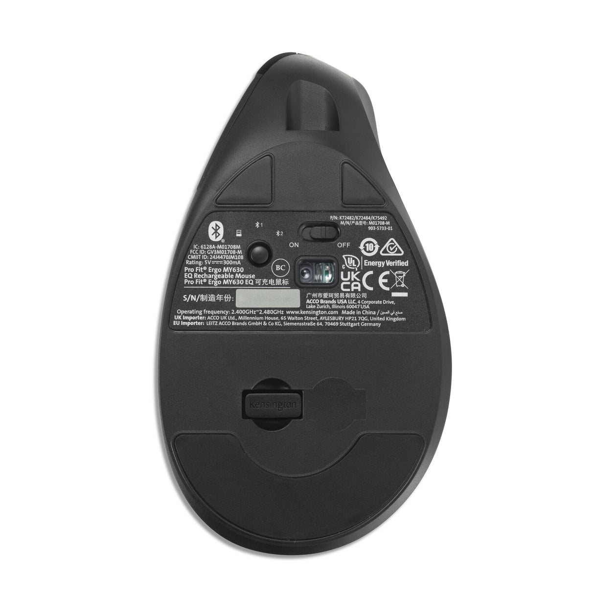 Kensington Pro Fit Ergo MY630 EQ genopladelig mus