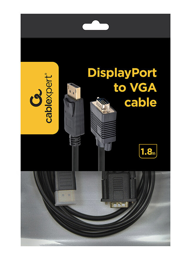 Gembird CCP-DPM-VGAM-6 videokabel adapter 1,8 m VGA (D-Sub) DisplayPort Sort