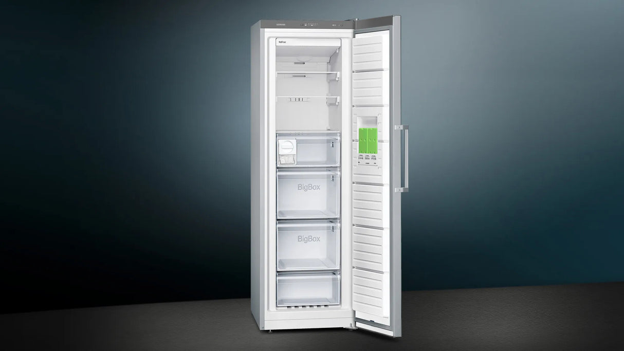 Siemens iQ300 GS36NGIEV fryser Stående fryser Fritstående 242 L Satin stål