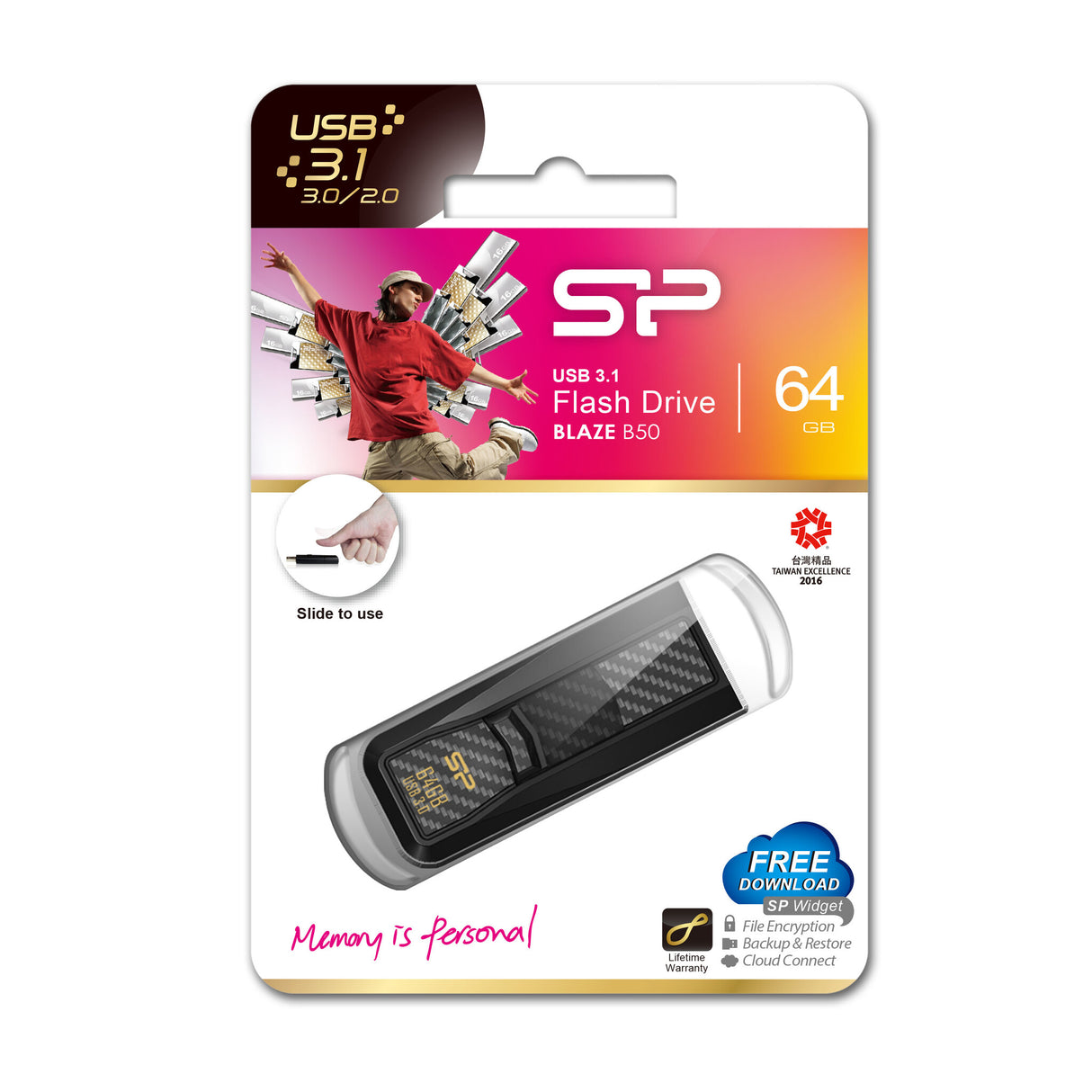Silicon Power Blaze B50 USB-nøgle 64 GB USB Type-A 3.2 Gen 1 (3.1 Gen 1) Sort