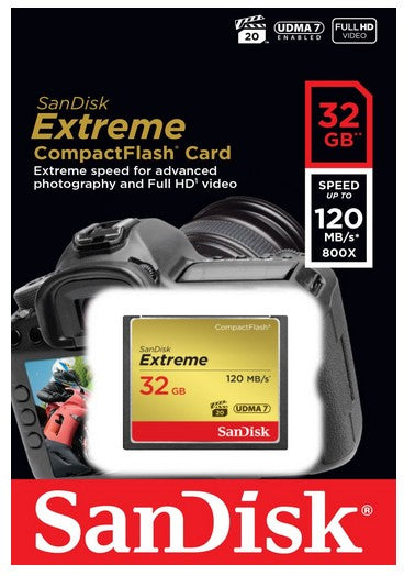 SanDisk Extreme CompactFlash-kort 32GB 120MB/s