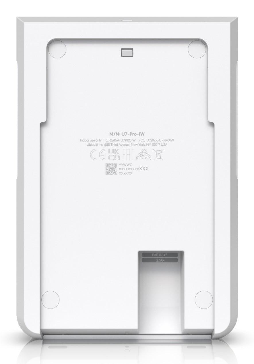Ubiquiti Unifi U7 Pro Wall Adgangspunkt 2,4/5/6 GHz WiFi 7 Hvid