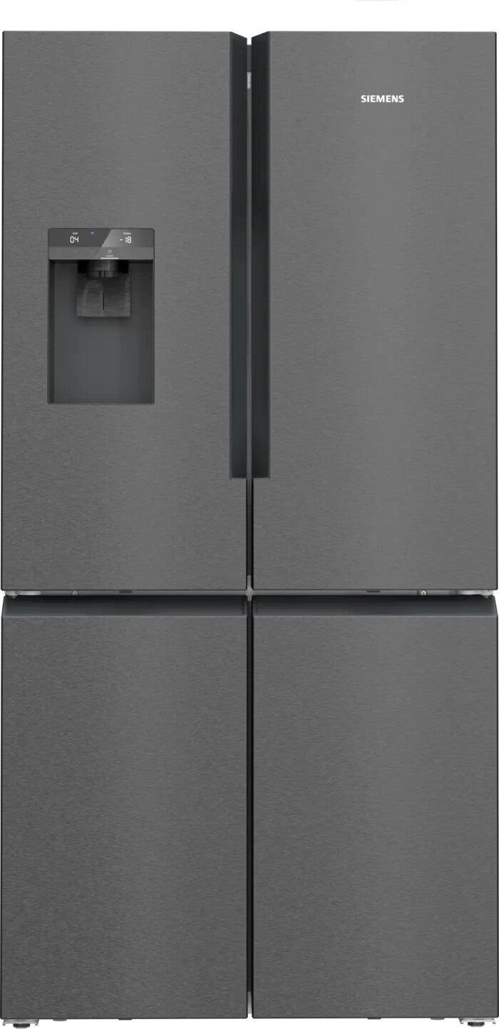 Siemens iQ500 KF96DAXEA side-by-side køle-fryseskab Fritstående 574 L Sort, Rustfrit stål