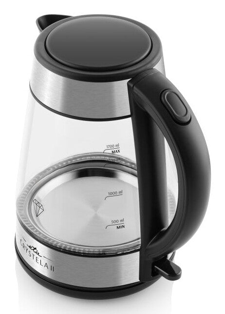 Eta Crystela II elkedel 1,7 L 2200 W Sort, Rustfrit stål, Transparent