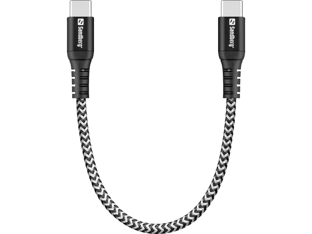 Sandberg 441-66 USB-kabel USB 2.0 0,2 m USB C 100 W Sort, Hvid