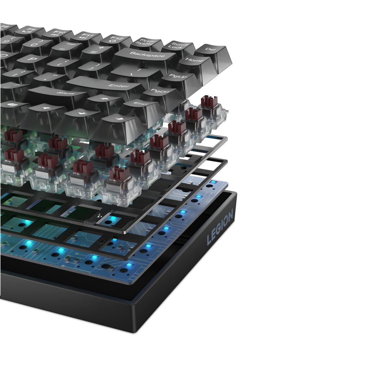Lenovo Legion K510 Mini Pro tastatur Spil USB US engelsk Sort, Transparent