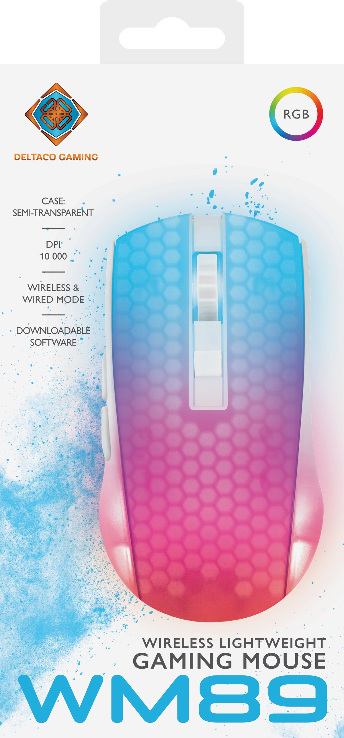 Deltaco Gaming WM89 wireless ultralight mouse, white