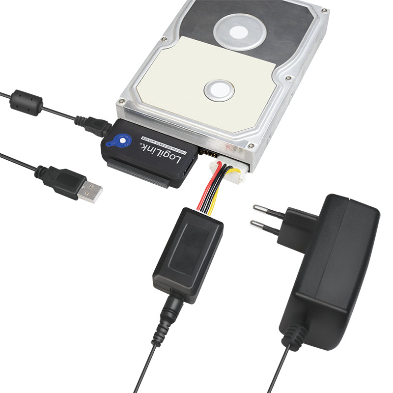 LogiLink Adapter USB 2.0 to 2,5 3,5 Zoll IDE SATA HDD OTB Lagringskontrol