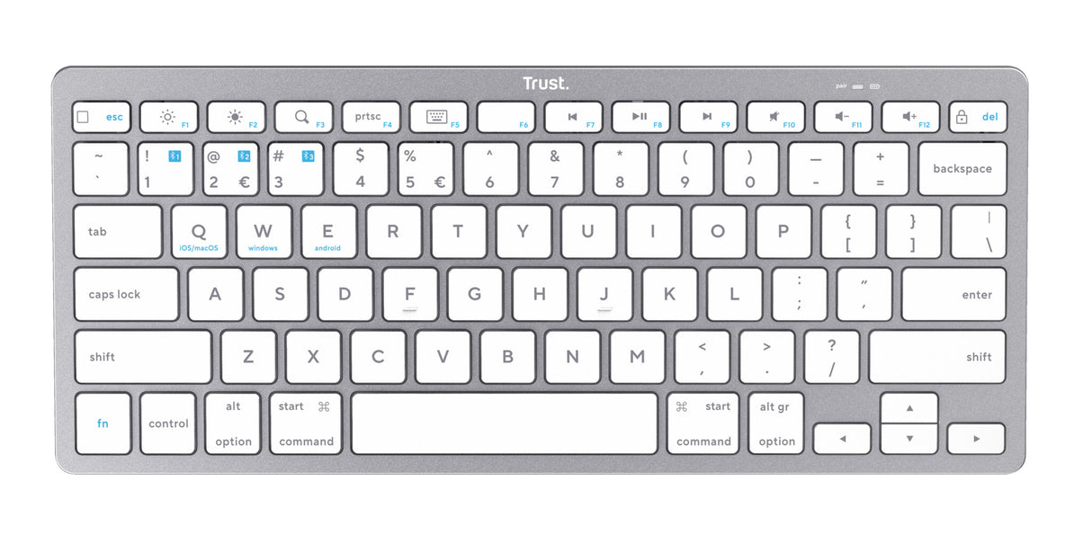 Trust 24651 tastatur Universel Bluetooth QWERTY US engelsk Sølv