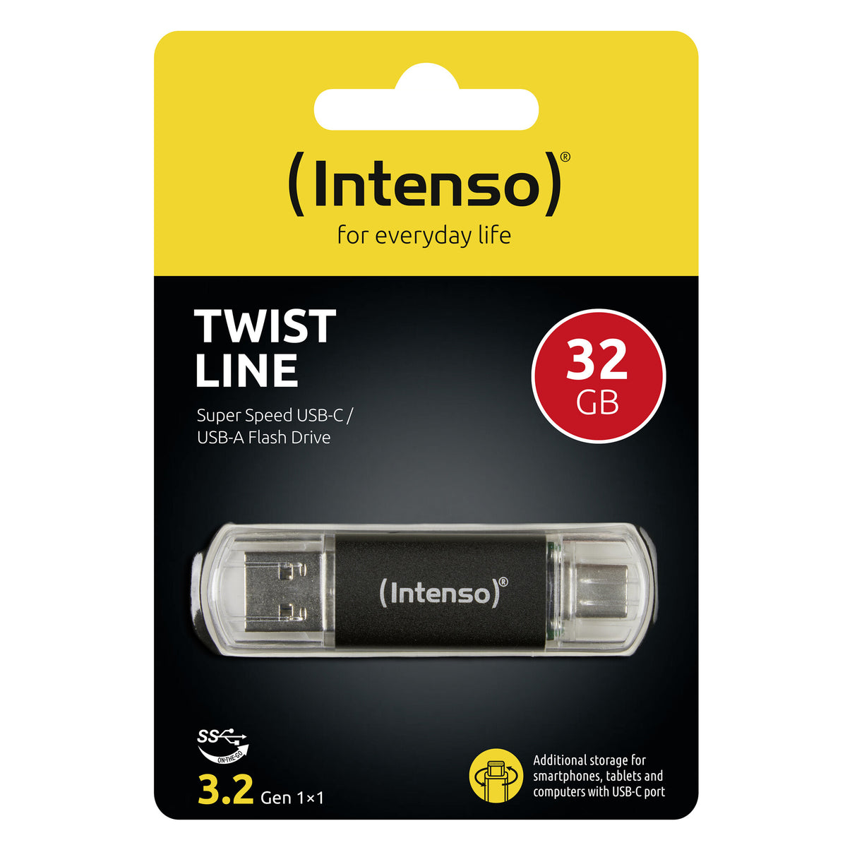 Intenso Twist Line USB-nøgle 32 GB USB Type-A / USB Type-C 3.2 Gen 1 (3.1 Gen 1) Anthracit