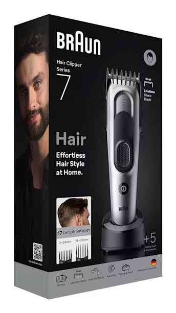 Braun Series 7 HC7590 Hårklipper Sort Grå