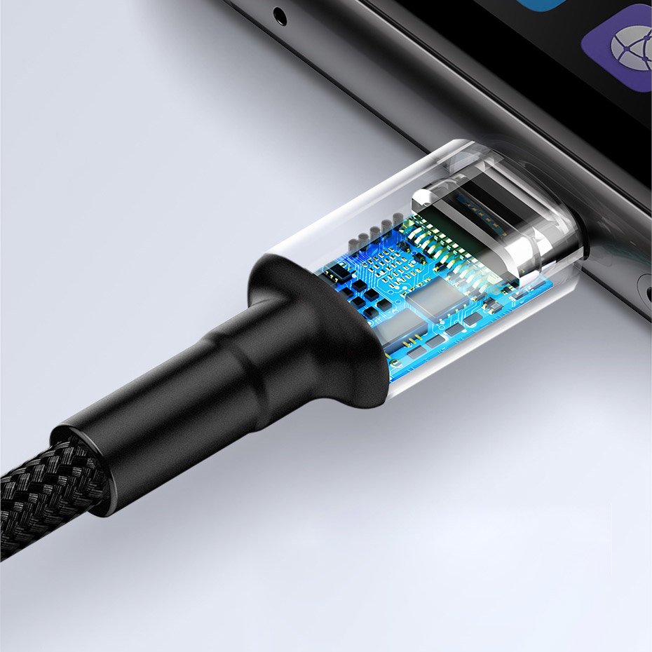 Baseus Cafule cable USB Type C SuperCharge 40W Quick Charge 3.0 QC 3.0 1m gray-black (CATKLF-PG1)