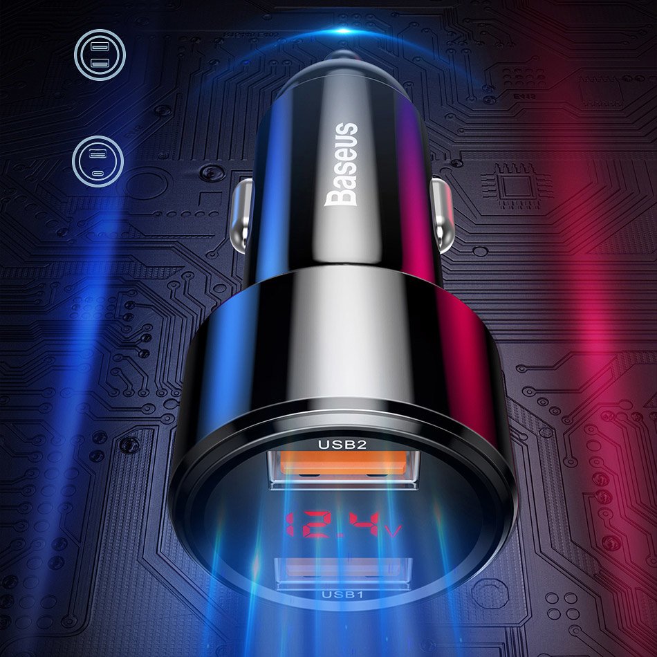 Baseus Magic Series PPS CCMLC20C-01 car charger 45W USB-C PD / USB-A QC - black