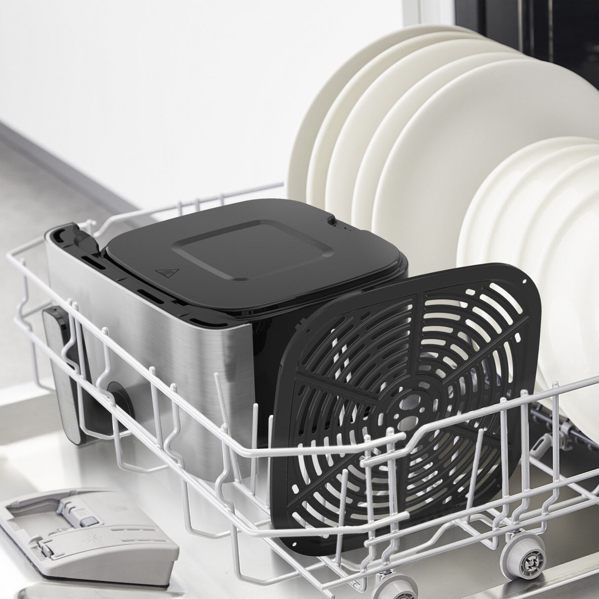 Tefal Easy Fry Mega EY855D10 frituregryde Enkelt 7,5 L Enkeltstående 2020 W Varmluftsteger Sort, Rustfrit stål