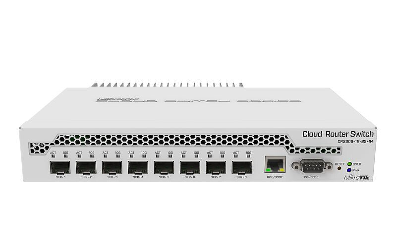 Mikrotik CRS309-1G-8S+ Administreret Gigabit Ethernet (10/100/1000) Strøm over Ethernet (PoE) Hvid