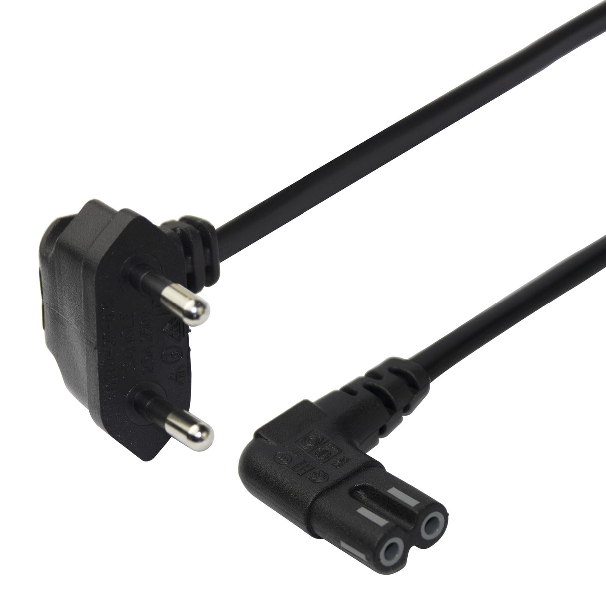 Deltaco Power cord CEE 7/16 - C7 angled, 1,5m, black