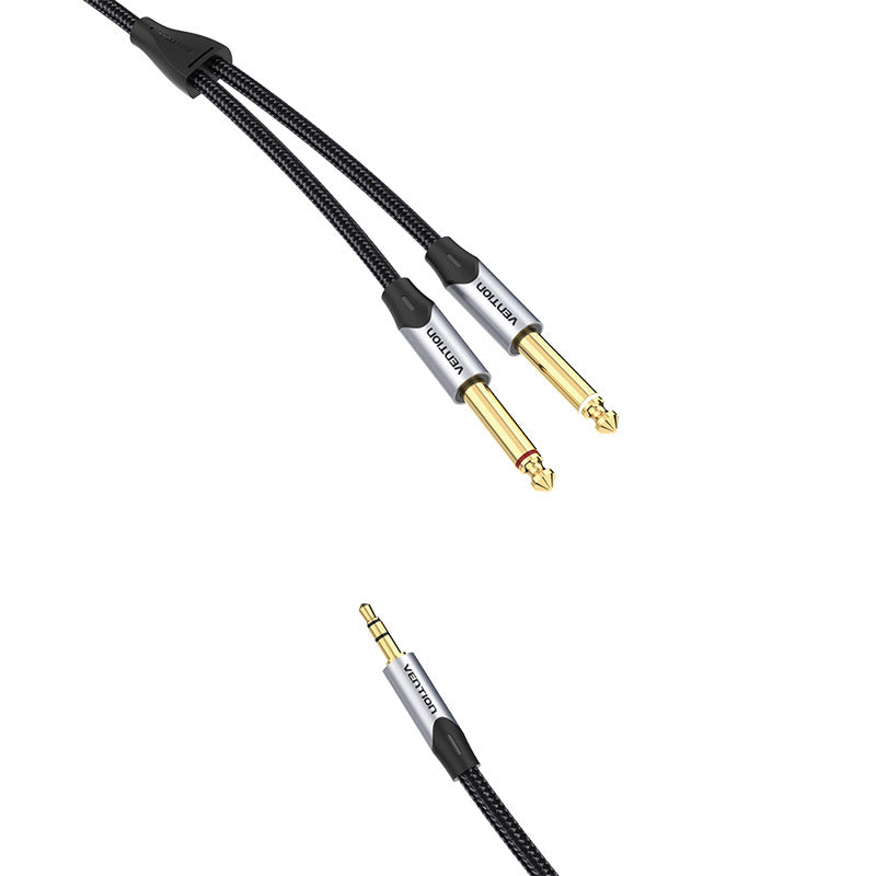 Audio kabel mini jack 3,5 mm til 2x jack 6,35 mm mandlig Vention BARHL 10m