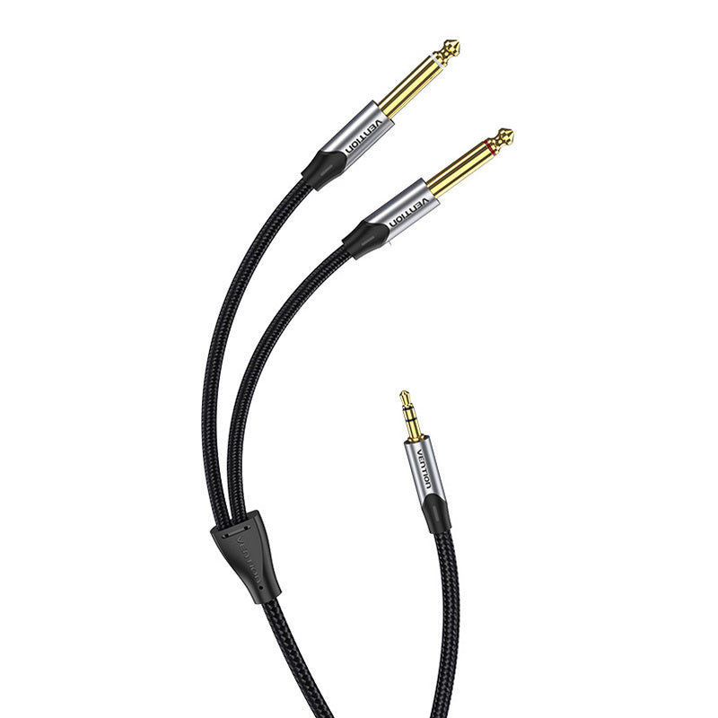 Audio kabel mini jack 3,5 mm til 2x jack 6,35 mm mandlig Vention BARHL 10m