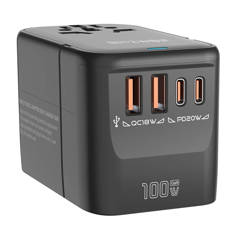 Blitzwolf BW-TA2 5-i-1 Travel Adapter 2xUSB PD + 2xC QC + C GaN 100W