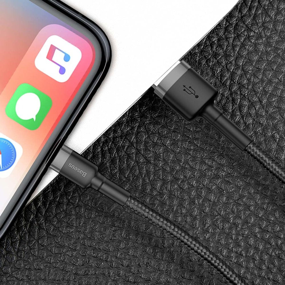 Baseus Cafule USB-A / Lightning 2A QC 3.0 kabel 3 m - sort og grå