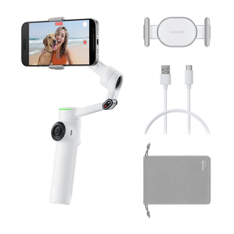 Insta360 Flow 2 Pro AI Tracker Stabilizer Bundle (hvid)