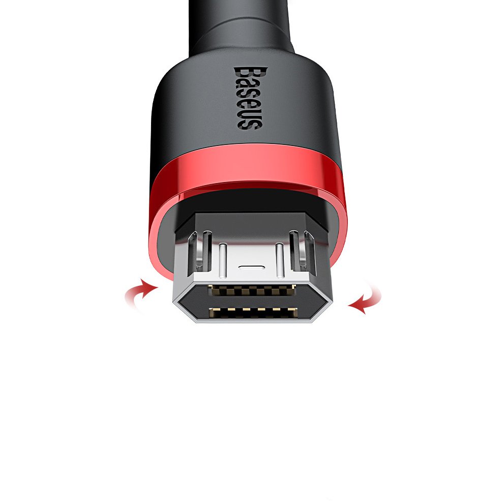 Baseus Cafule Cable durable nylon cable USB / micro USB 2A 3M black-red (CAMKLF-H91)