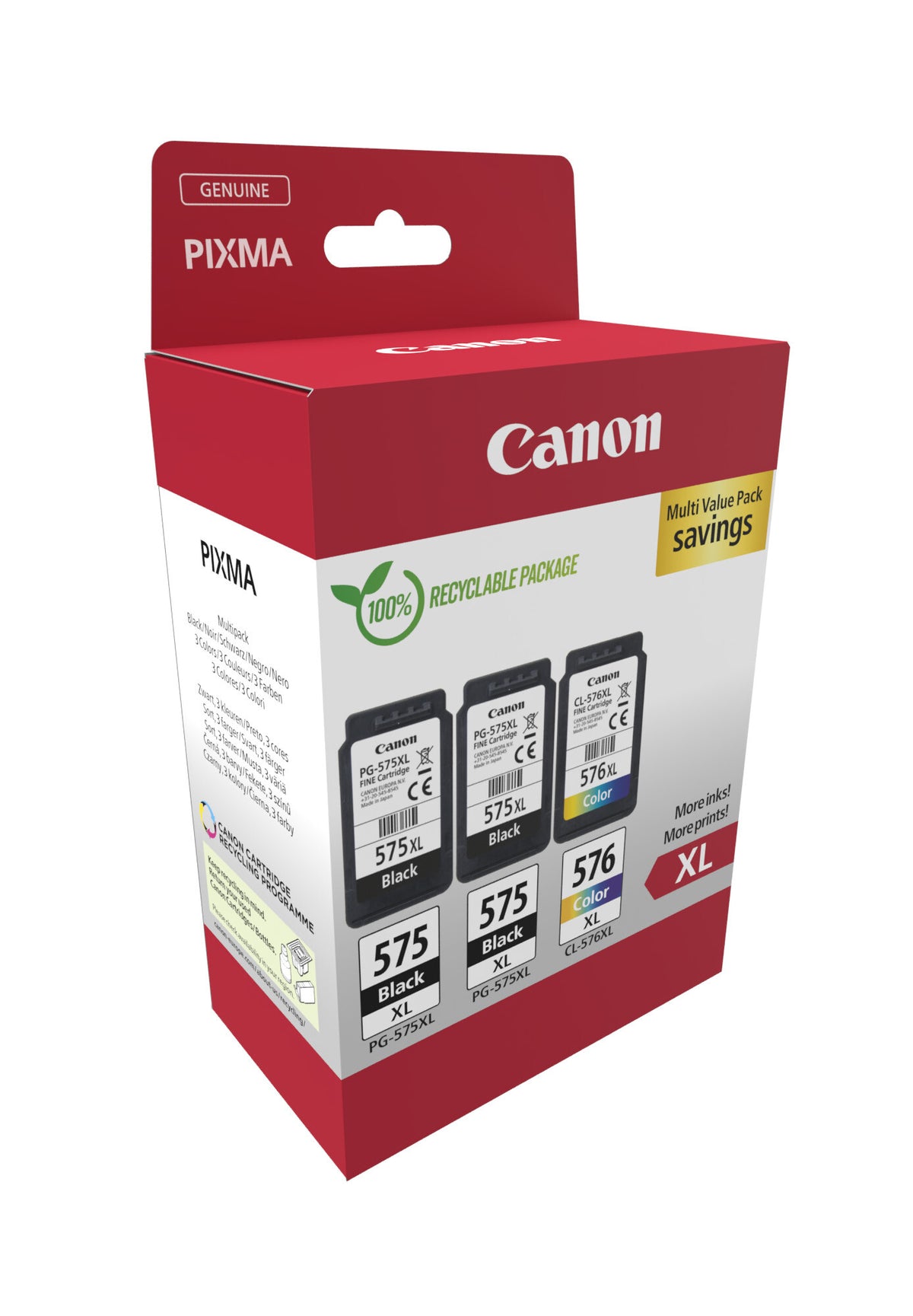 Canon 5437C004 blækpatron 3 stk Original Højt (XL) udbytte Sort, Blå, Magenta, Gul