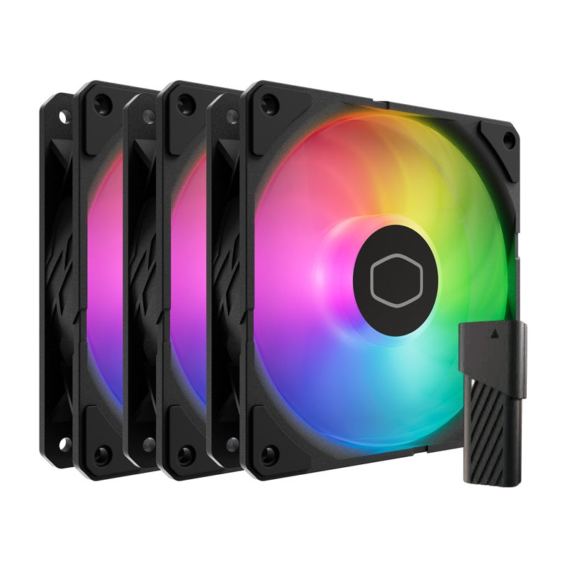 Cooler Master SickleFlow Edge 120 ARGB 3-i-1-ventilator (sort)