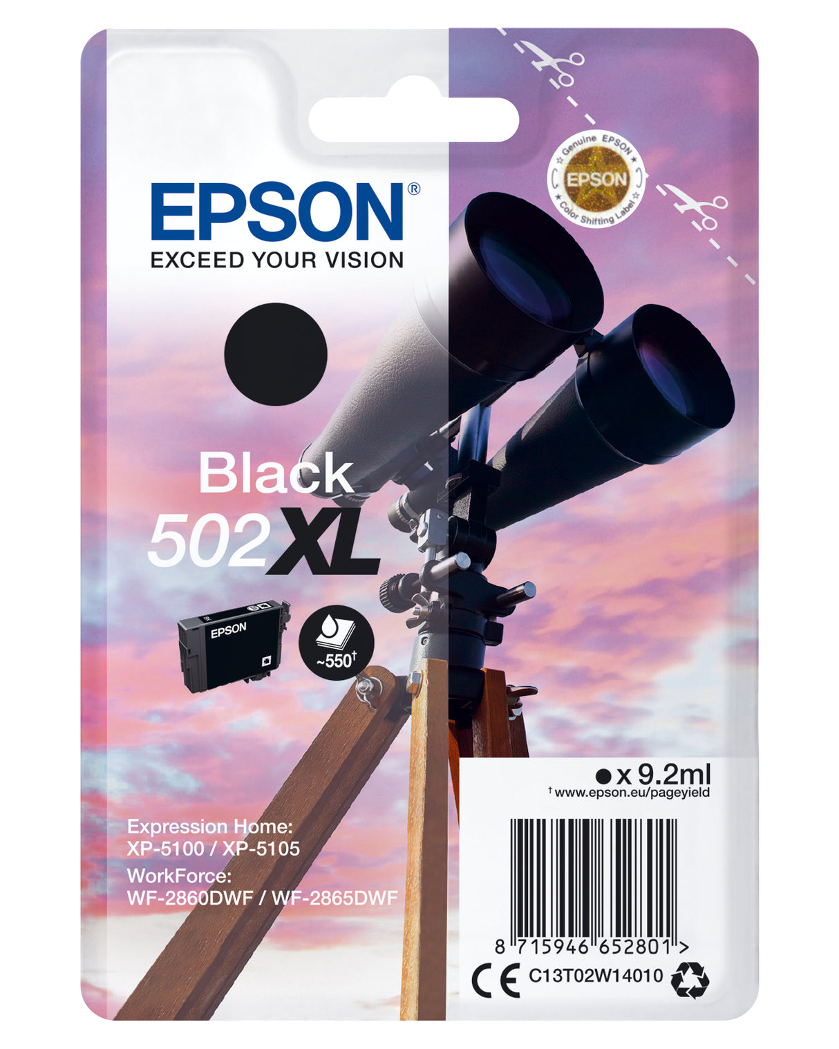Epson 502XL blækpatron 1 stk Original Højt (XL) udbytte Sort