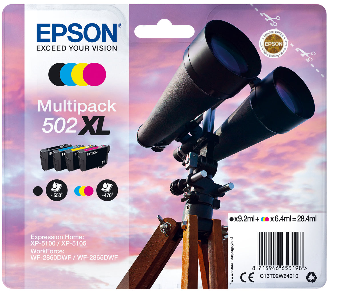 Epson 502XL blækpatron 1 stk Original Højt (XL) udbytte Sort, Blå, Magenta, Gul