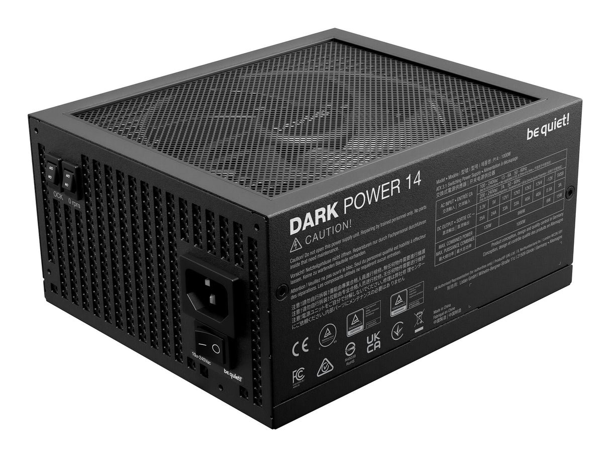 be quiet! Dark Power 14 1000 W - 80 Plus Titanium enhed til strømforsyning 20+4 pin ATX ATX Sort