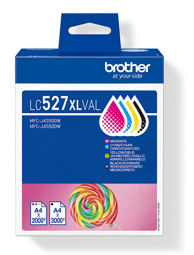 Brother LC527XLVAL blækpatron 4 stk Original Højt (XL) udbytte Sort, Blå, Magenta, Gul