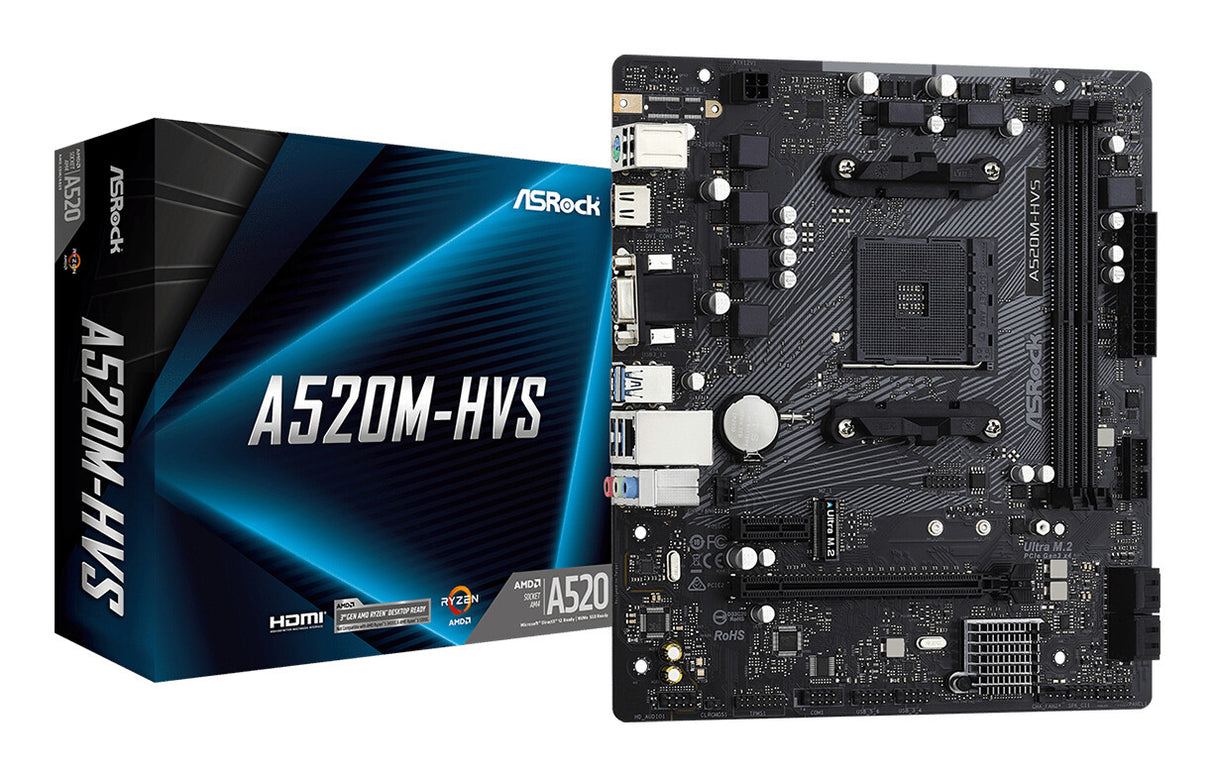 Asrock A520M-HVS AMD A520 Stik AM4 micro ATX