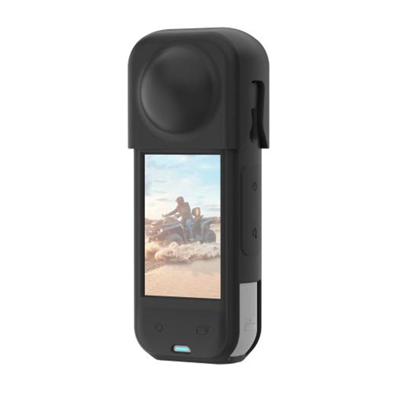 PULUZ silikon beskyttelseshylster med objektivdæksel til Insta360 X5 (sort)