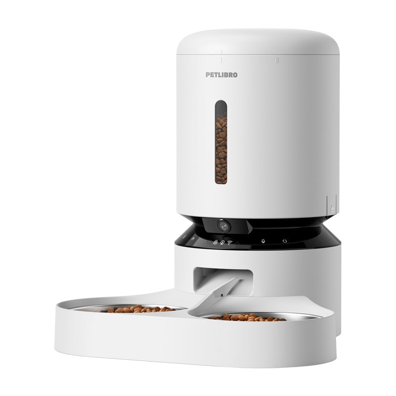 Petlibro Granary-kamerafoderdispenser med dobbelt skål, 5L (hvid)