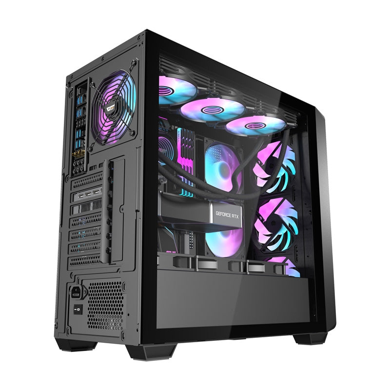 Darkflash DS900WD computercase (sort) + 4 fans