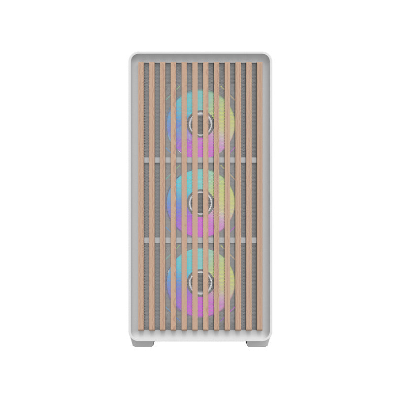 Darkflash DS900WD ATX computerkasse (hvid) + 4 ventilatorer
